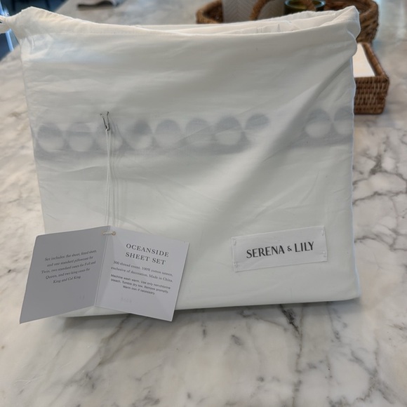 Serena & Lily TWIN Nautical White and Blue Cotton Sheets/Pillow case. - Picture 7 of 7